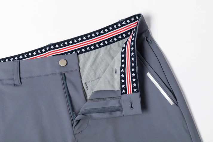 Light Gray - Blue Trousers with Contrast - Colored Waistband