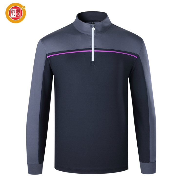 Autumn Men's All-Over Print Spandex Polyester Hoodies Custom Quarter Zip Neck Sport Pullovers Stand Collar Golf Wear Sweatshirts