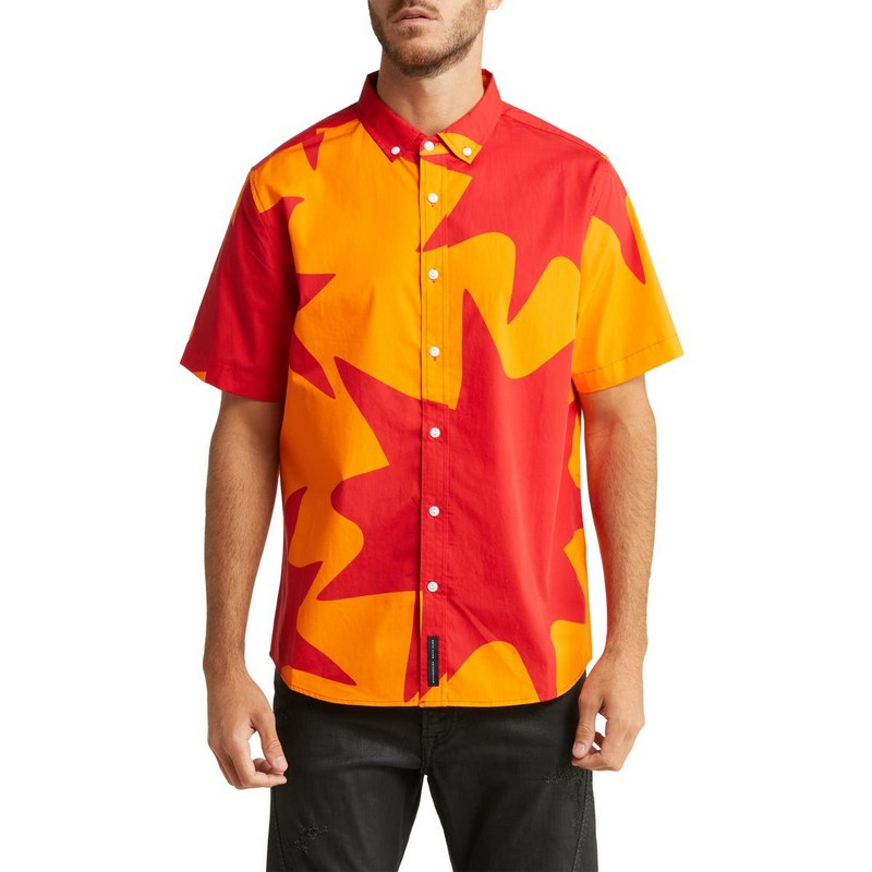 OEM Custom Print Sublimation Hawaii Solid Color Cotton Polyester Short Sleeve Print Hawaiian Shirt Blue