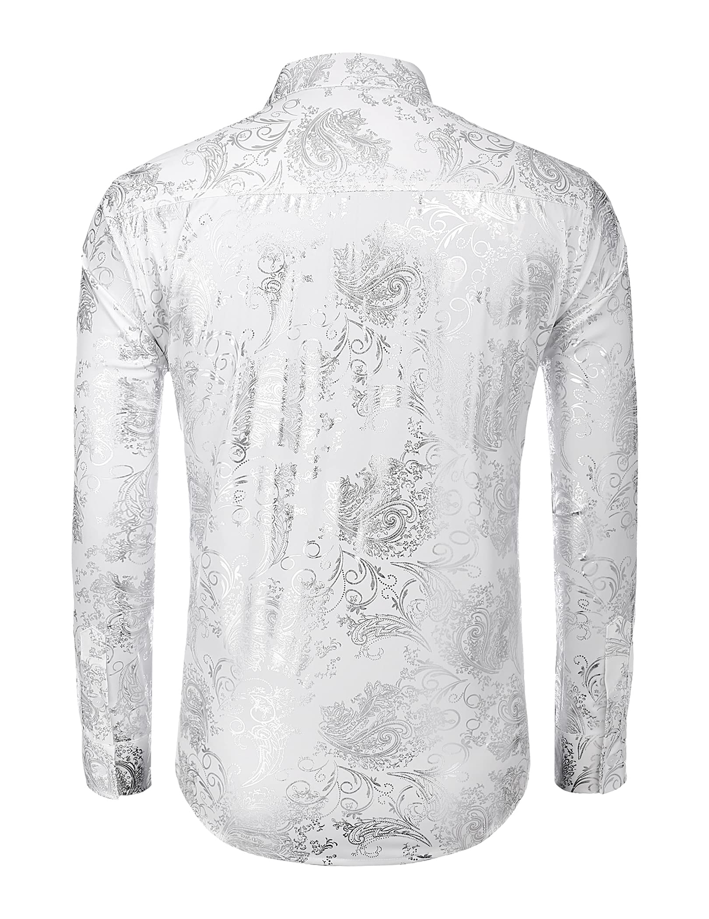 Custom Elegant White Floral Printed Design Shirts Casual Button Down White Shirt for Men Formal