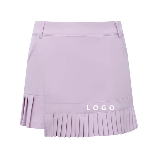 Custom-made women's wrinkled tennis skirts, high-waisted, lightweight sporty golf skirts with pockets