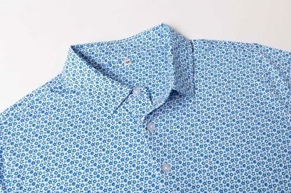Antimicrobial Quick Dry Polo Shirt with Small Star Pattern in Slim Fit