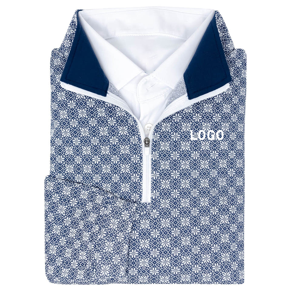 Custom logo Quick Dry Anti-shrink Work Sport Athletic Polyester Jumper Quarter Zip Golf Pullover Sweatshirt for Men