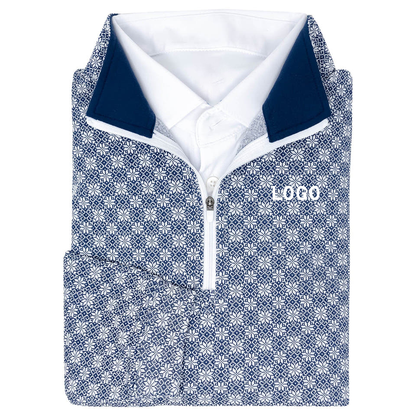 Custom logo Quick Dry Anti-shrink Work Sport Athletic Polyester Jumper Quarter Zip Golf Pullover Sweatshirt for Men