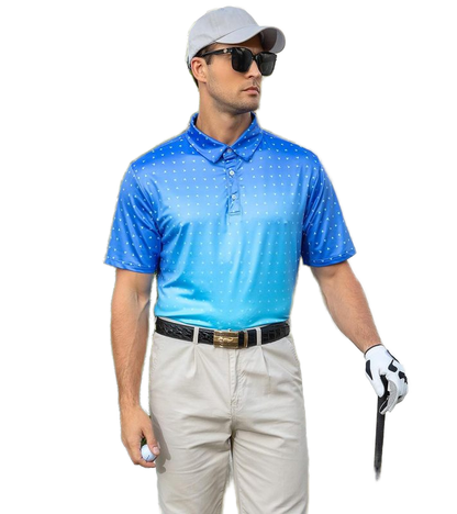 Custom Spandex Polyester Short Sleeve 3D Printed Dry Fit Moisture Wicking 4-Way Stretch Summer Athletic Men Golf Polo Shirts