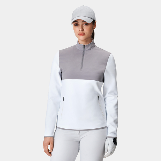 Custom High Quality Long Sleeve Golf Quarter Zip Ladies Embroidery Pullover Quarter Zip Sweater Womens Sweatshirts