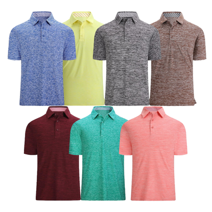 Custom Logo Mens Short Sleeve 3-Button Moisture Wicking Athletic T-Shirts Casual Collared Polo Golf Shirts