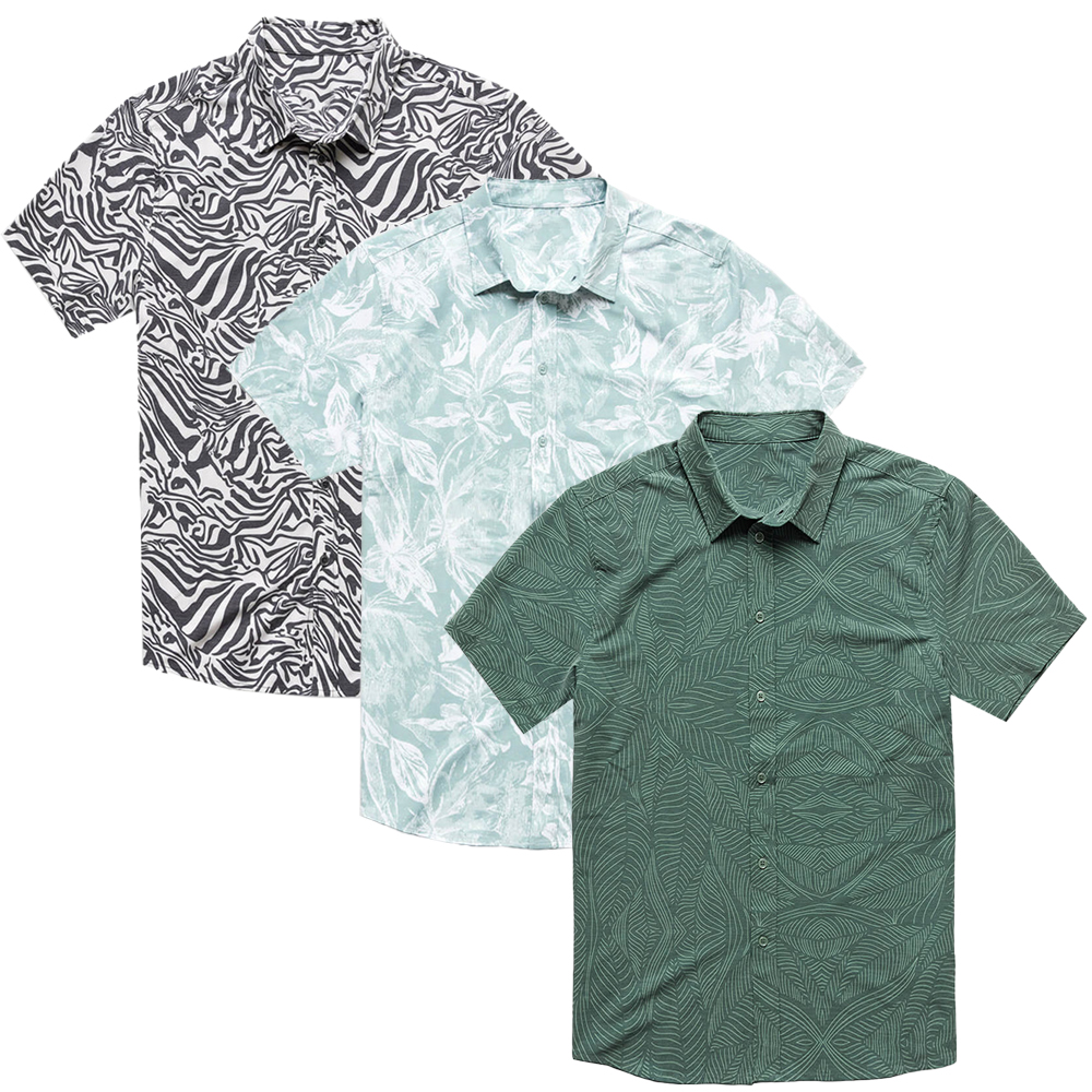New Custom logo Quick Dry Slim Fit for Men Sublimating Printed Vacation Hawaiian Casual Beach Shirts