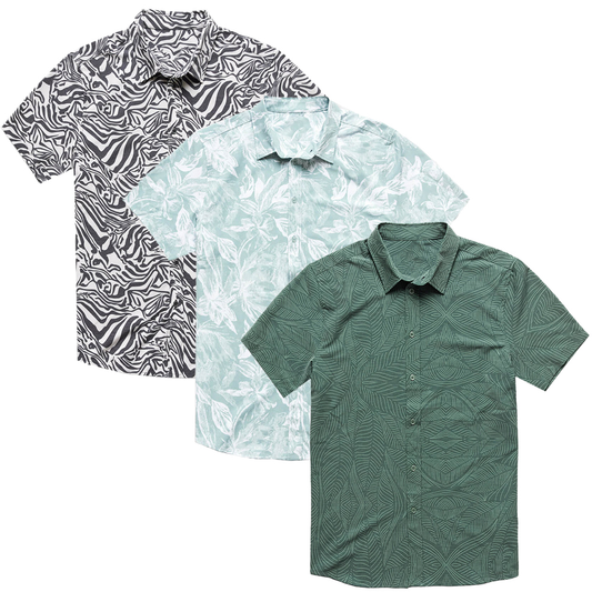 New Custom logo Quick Dry Slim Fit for Men Sublimating Printed Vacation Hawaiian Casual Beach Shirts