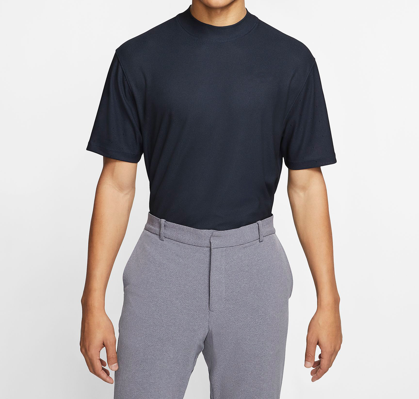 Hot Sale Quick Dry Fabric Men Golf Top Mock Neck Short Sleeve T Shirt