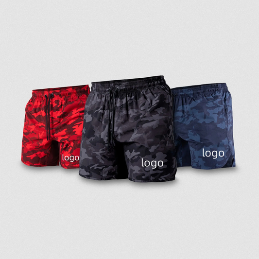 Manufacturers of customized high-quality outdoor elastic-waist fitness jogging digital printed camouflage gym men's mesh shorts