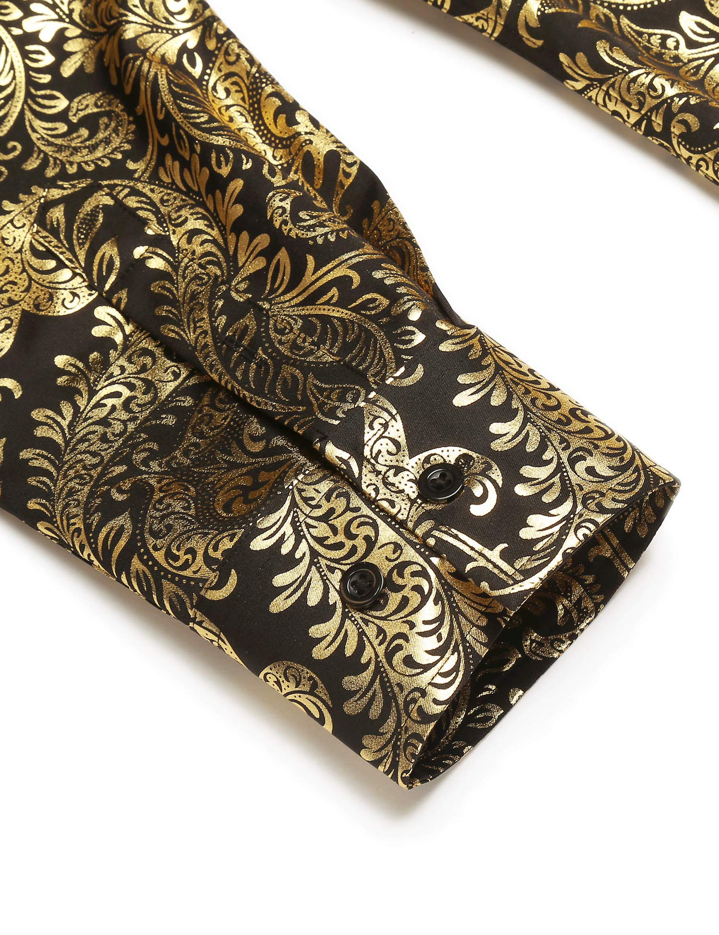 Custom Elegant Gold Floral Printed Design Shirts Casual Button Down Men Gilded Shirts
