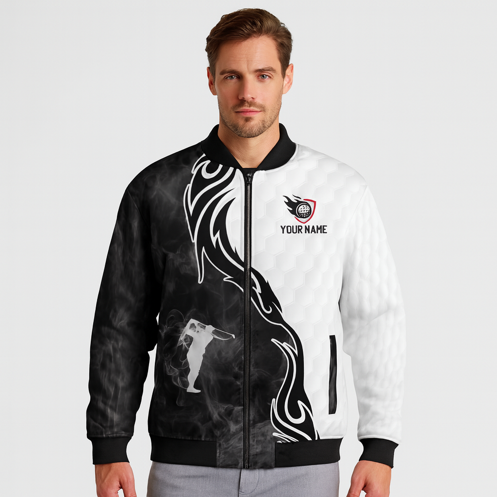 High Quality Customized Palm Tree Pattern Outdoor Uniform Nylon Polyester Sports Waterproof Male Soft Golf Jacket for Men