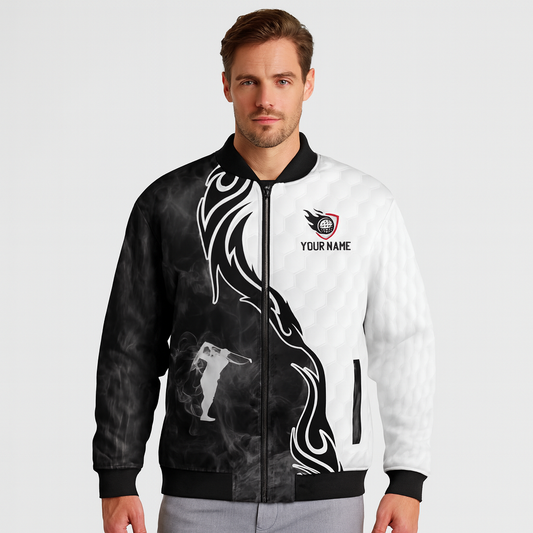 High Quality Customized Palm Tree Pattern Outdoor Uniform Nylon Polyester Sports Waterproof Male Soft Golf Jacket for Men