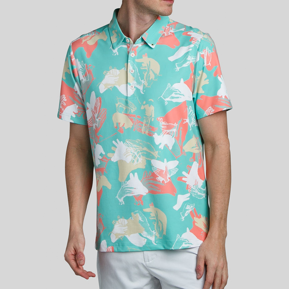 OEM Customized Logo for Polo Shirt High Quality 92% Polyester 8% Spandex Jersey Print Golf Clothes in US Sizes