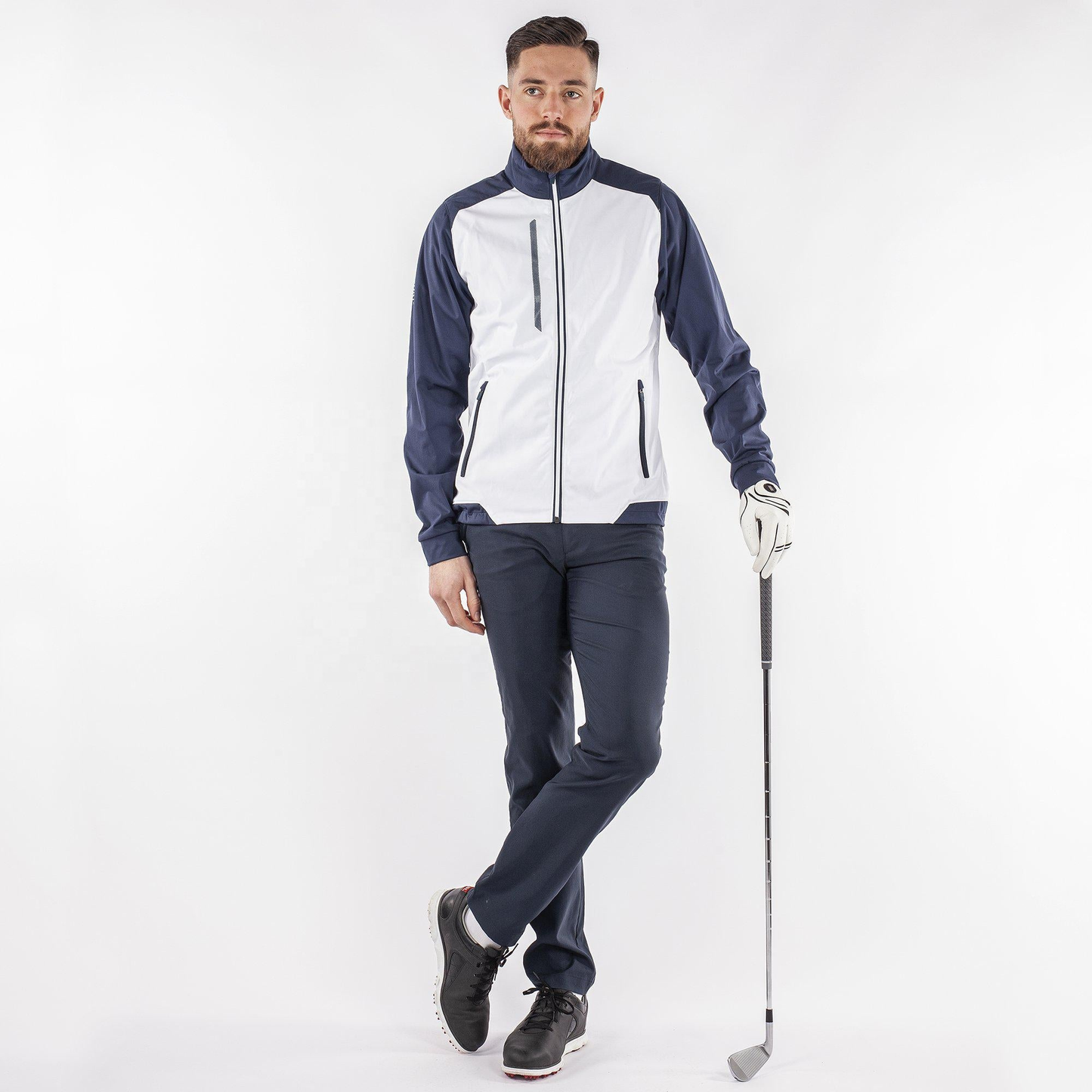 Custom logo Zip up Sweatshirt Golf Jacket Waterproof Soft Shell Jacket for Men