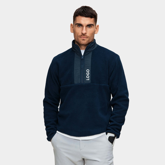 Custom Logo Casual Golf Wear Performance Long Sleeve Lightweight Fleece 1/2 Half Zip Collar Hoodie Pullover Sweatshirts for Men