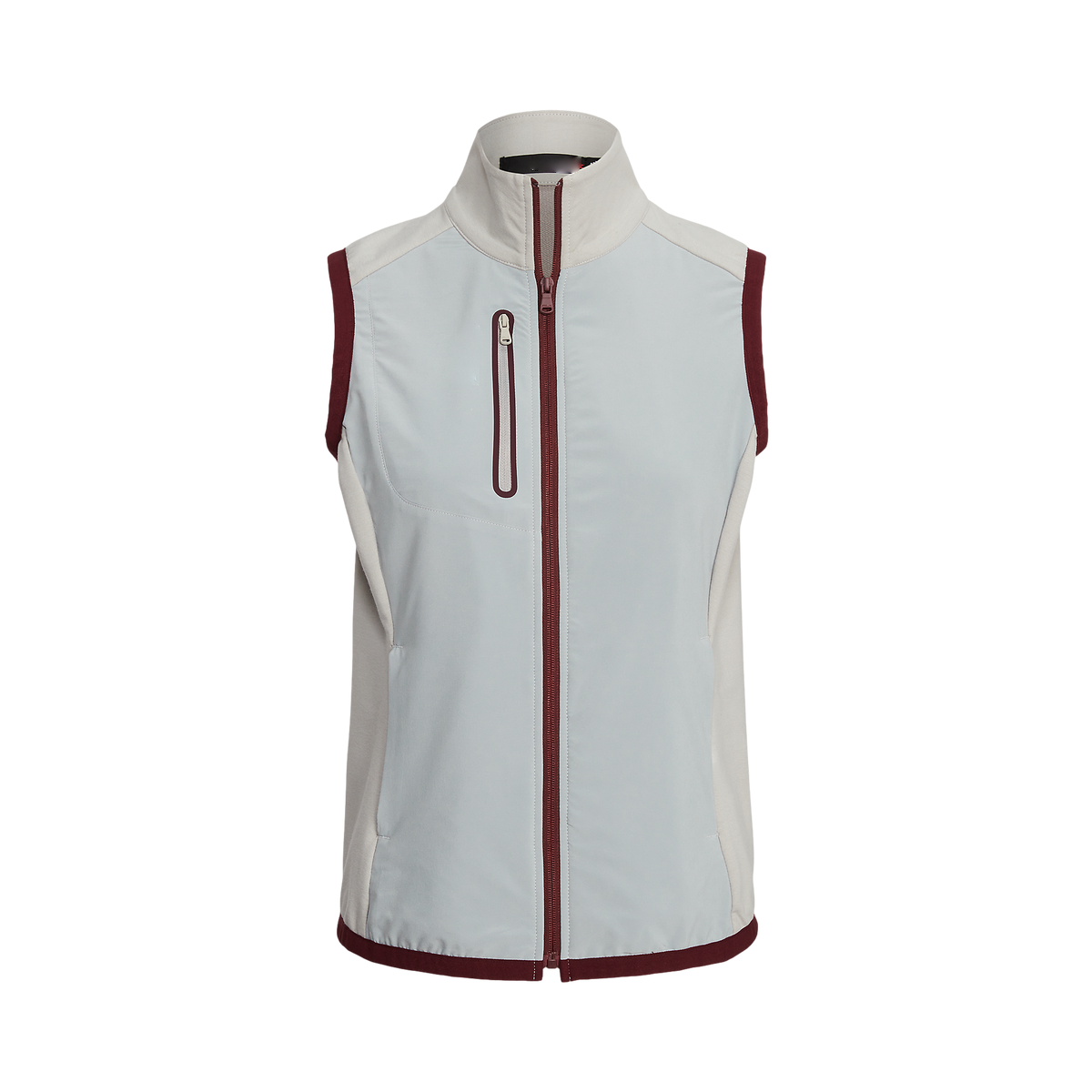 Custom logo printed, full-zip, French terry cloth sleeveless women's sports and fitness plus-size women's golf vests