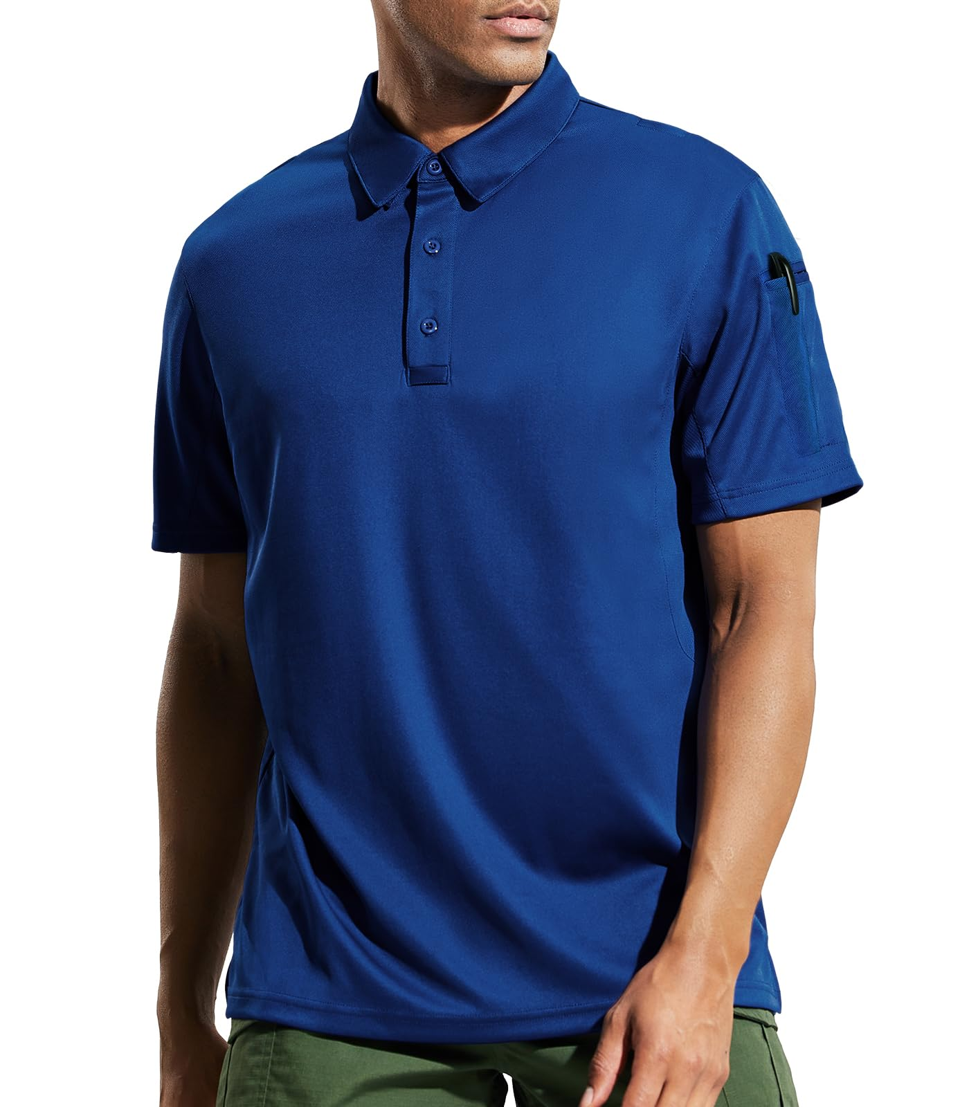 Custom Logo Men's Outdoor Performance Short Sleeve Moisture Wicking Tactical Polo Shirts