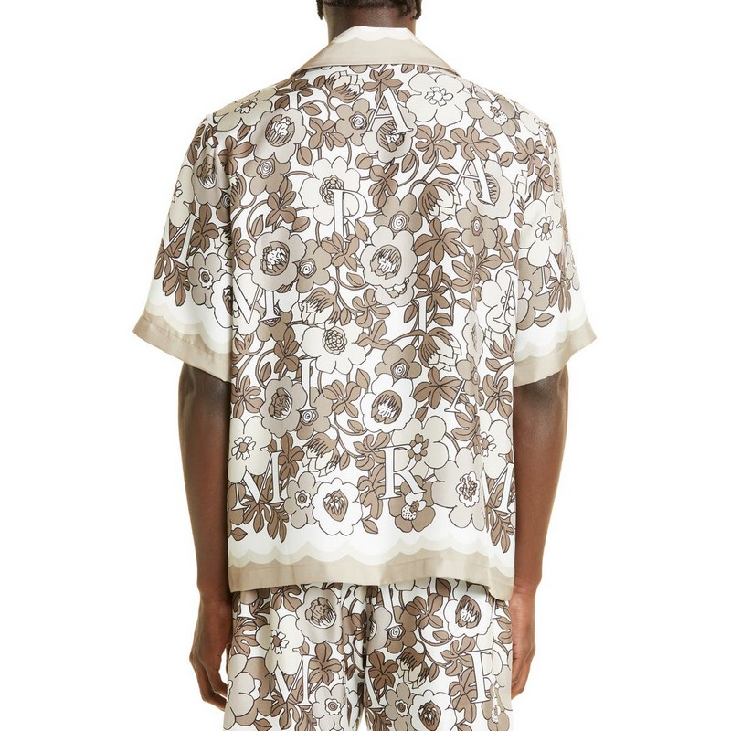 Vacation Hawaiian Shirt Set Allover Logo Short Sleeve Silk Camp Custom Printed Hawaiian Button up Shirt for Men