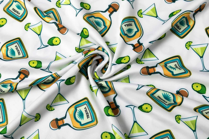 Tequila Drinkware Polo Shirt - Antimicrobial Quick Dry Slim Fit with Themed Pattern