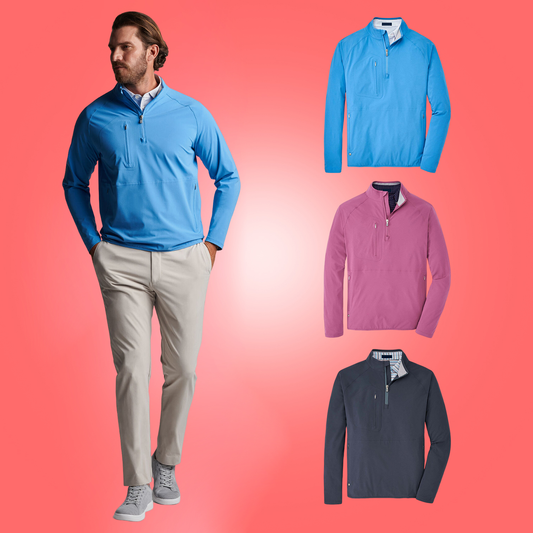 Custom logo Quater Zip Pullover Golf Waterproof Windbreaker Polyester Zip Collar Sweatshirt