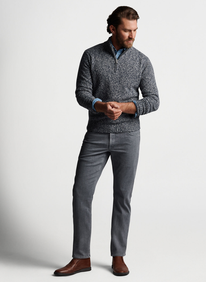 Custom Designer Knitted Polyester Cotton Quarter Fleece 1/4 Zip Plus Size Oversize Sweater for Men