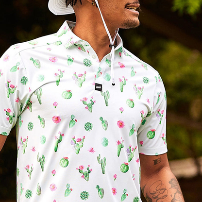 Men's Slim Fit Quick Dry Golf for Polo Shirts Breathable Moisture Wicking Knit Tshirts with Custom Embroidered Allover Printing