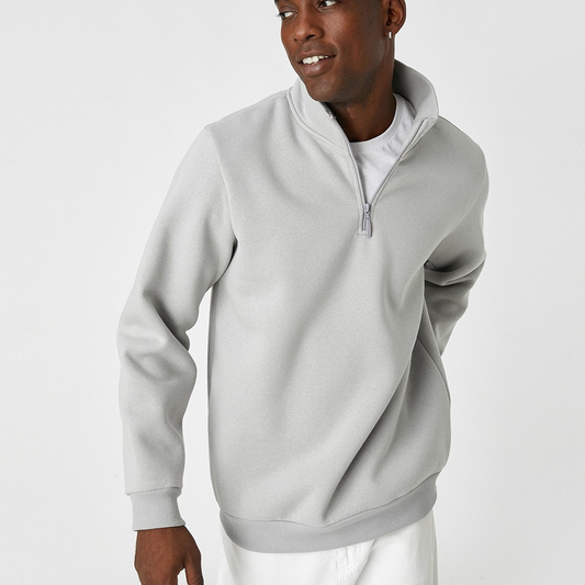 Oversize Heavyweight Hoodie 1/4 Zip Pullover 100% Cotton Plain Quarter Half Zipper Turtleneck Unisex Sweatshirt