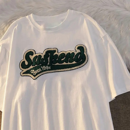 OEM Custom Towel Embroidery Men's T-shirts Classic Neck Blank Embroidered T-shirt Men