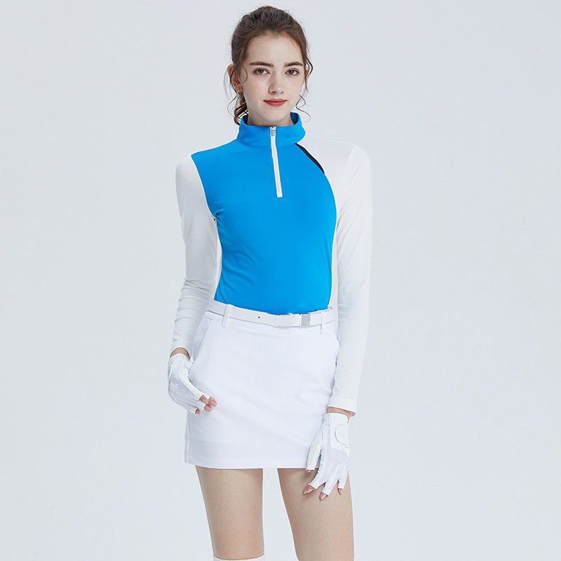 Custom Slim Tops Ladies Women's Autumn Golf Pullover Stand Collar 3/4 Zip Jumper with Printed Logo Quarter Zip Sweatshirt