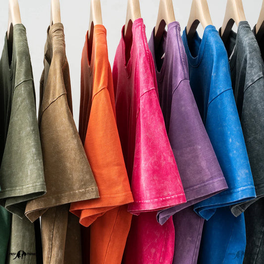 Bulk Custom Custom logo Heavyweight Drop Shoulder Plain Solid Acid Wash t Shirt With Vintage Print Oversized Washed t Shirt with Logo Embroidery - Manufacturer Qiandao