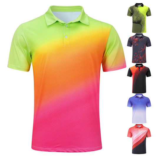 Men's Custom Logo 4-Way Stretch UPF 40 Sun Protection for Polo Shirt Moisture Wicking Polyester Spandex Casual Sport for Print