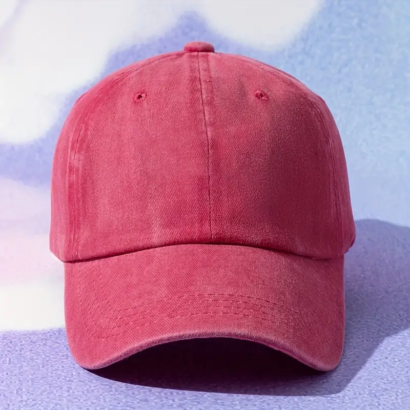 Custom logo retro cotton adjustable unstructured hats, solid-color washed sports baseball caps