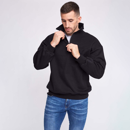 Strength Factory Quality Men's Golf Pullover Sweatshirt Solid Half 1/4 Quarter Zip Neck with Zipper Pocket for Spring Season
