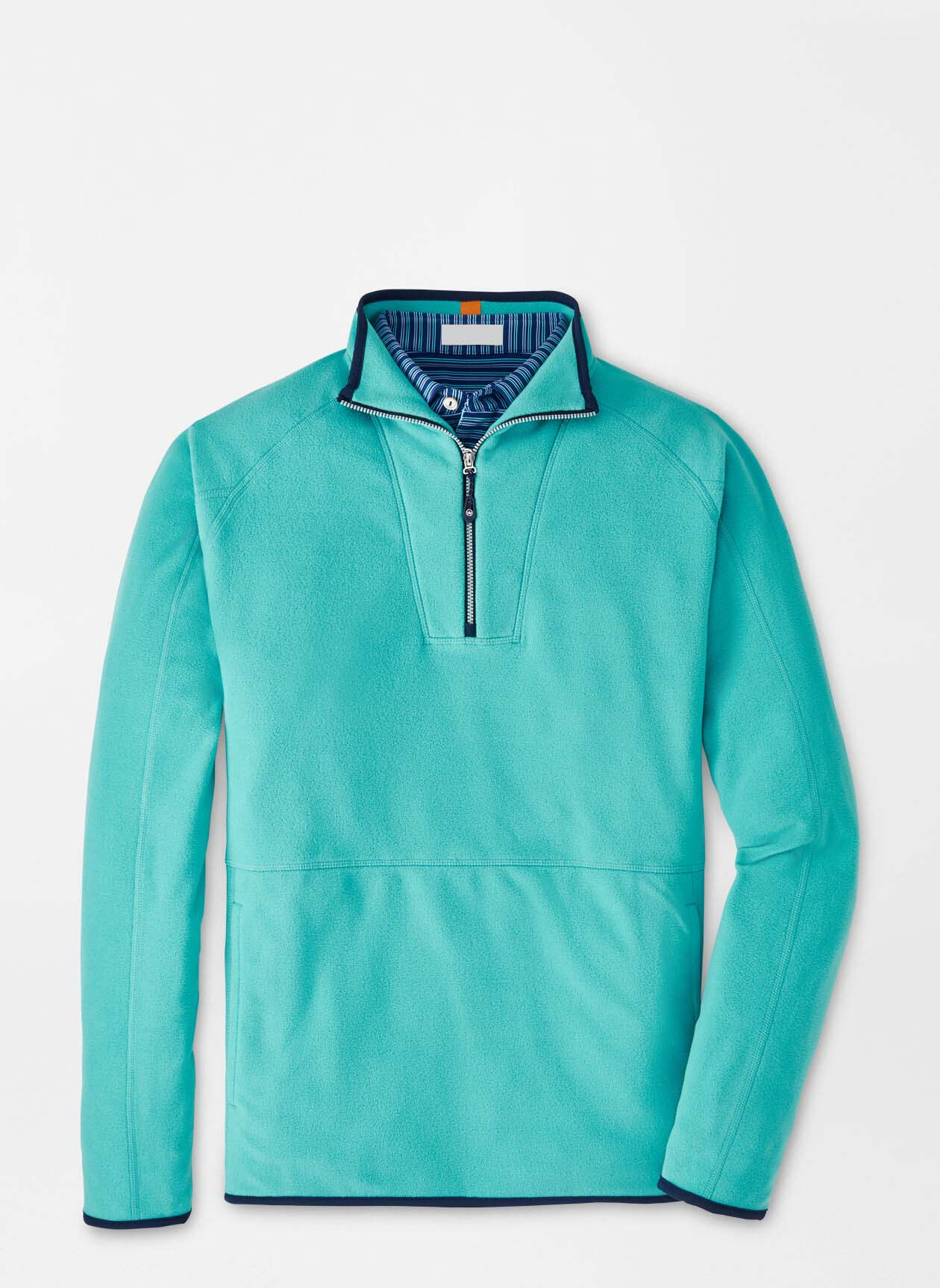 Custom Logo Green High Elasticity Half Quarter 1/4 Zip Neck 100% Polyester Sherpa Teddy Fleece Men's Golf Pullover Sweatshirt