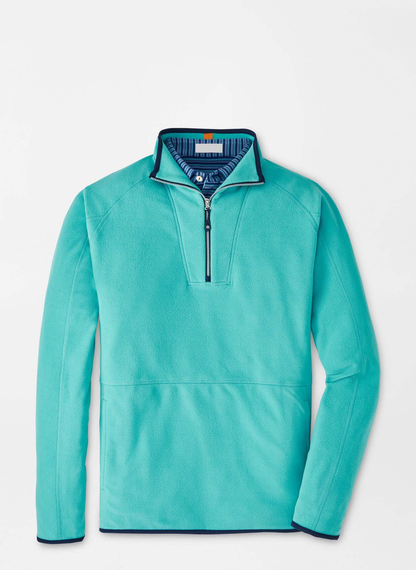 Custom Logo Green High Elasticity Half Quarter 1/4 Zip Neck 100% Polyester Sherpa Teddy Fleece Men's Golf Pullover Sweatshirt