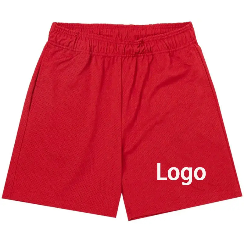 Custom-made logo men's fitness shorts, blank sports jogging, swimming and beach men's mesh shorts for summer