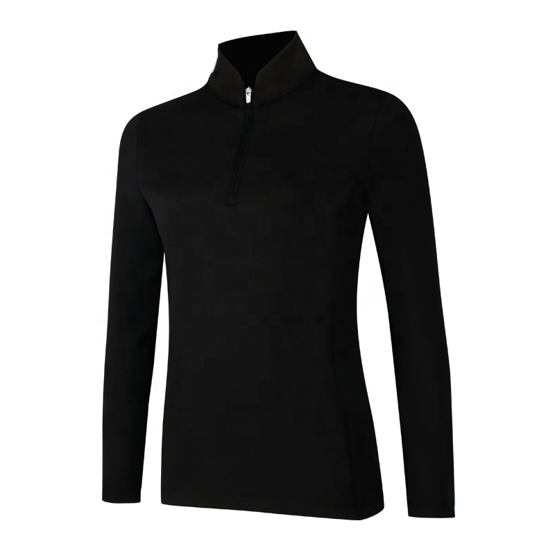 Custom Logo Design Golf Wear Stand Collar Quarter Zip Pullover Sweatshirt for women