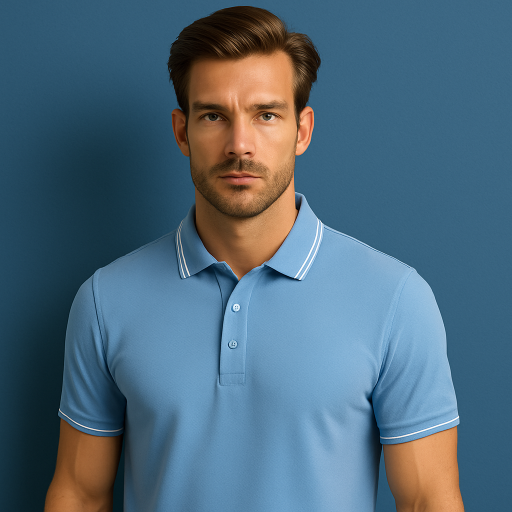 Custom Logo Contrast Color Men Collar Tops Men Short Sleeve Polo Shirts for Men