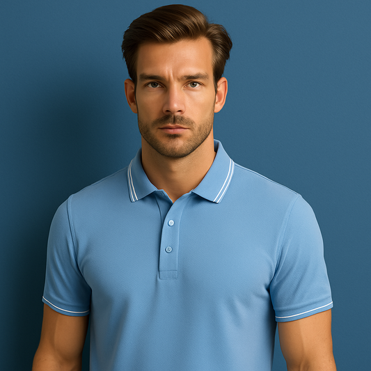 Custom Logo Contrast Color Men Collar Tops Men Short Sleeve Polo Shirts for Men