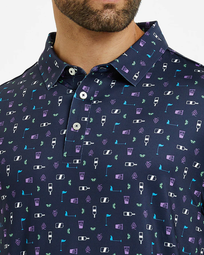 Men's Golf Polo Shirt with Celebration Print for Stylish Play