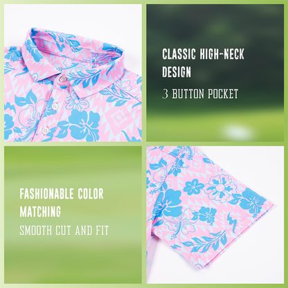 Custom logo Spandex Polyester Moisture Wicking 4 Way Stretch Elastic Full All Over Print Sublimation Dry Fit Golf Polo Shirts