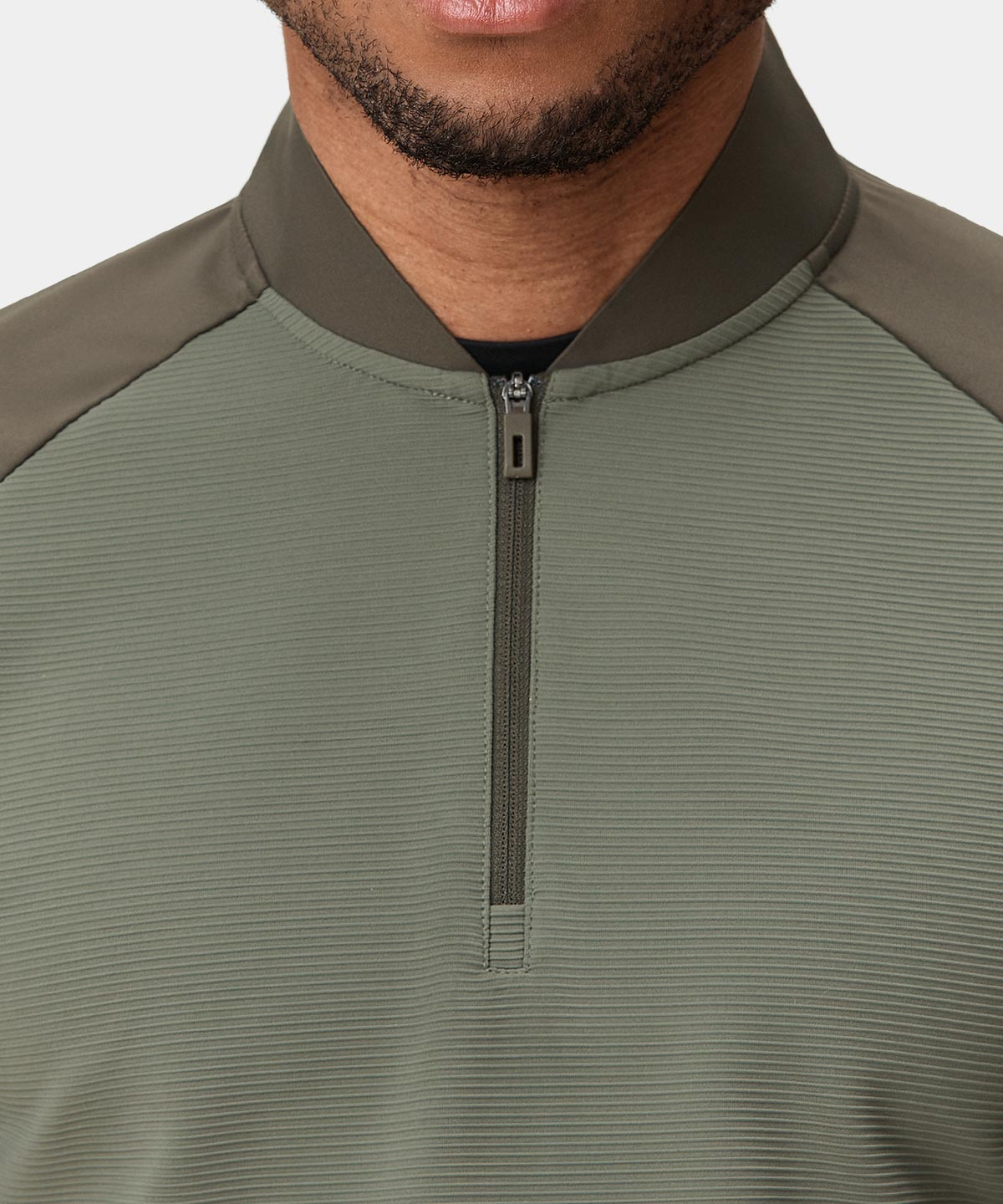 Wholesale Lightweight Men's 1/4 Quarter Zip Golf Pullover Polyester Sports Long Sleeve Knitted Quick Dry Plain Solid Color Print