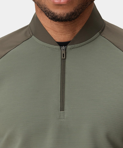 Wholesale Lightweight Men's 1/4 Quarter Zip Golf Pullover Polyester Sports Long Sleeve Knitted Quick Dry Plain Solid Color Print