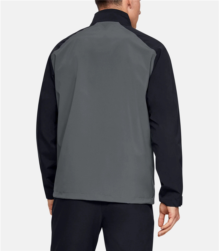 Custom Men Contrast Color Design Waterproof Raglan Sleeve Golf Rain Jacket Coat