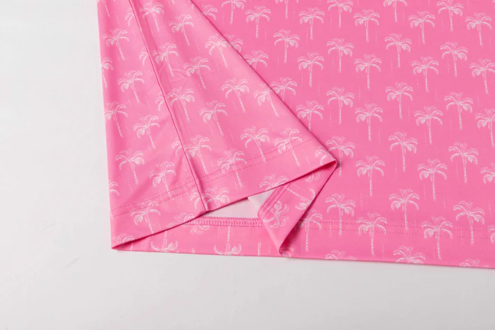 Pink Coconut Tree Polo Shirt - Antimicrobial Quick Dry Slim Fit for Men