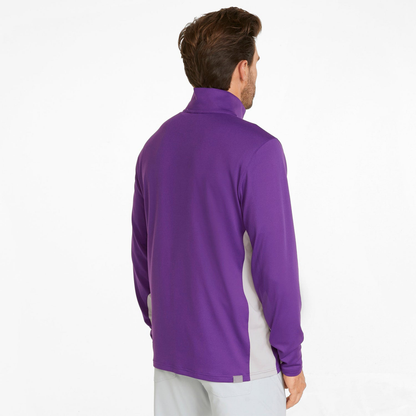 Custom Tillandsia Purple Plain Dyed Solid Sport High Quality 1/4 Quarter Zip Pullover Golf Sweatshirts for Men