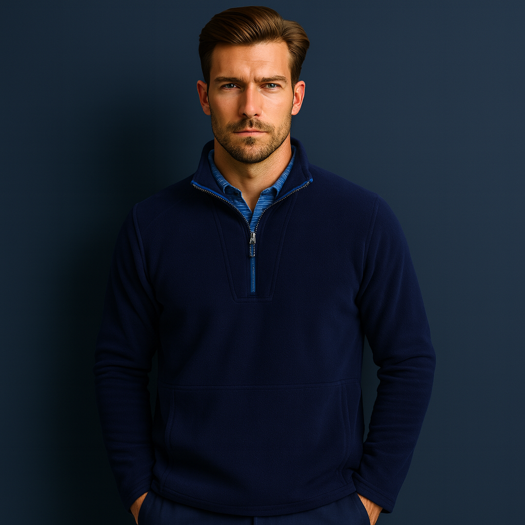 OEM Custom Logo 1/4 Quarter Zip Neck Fleece Pullover Knit Golf Sweater for Men