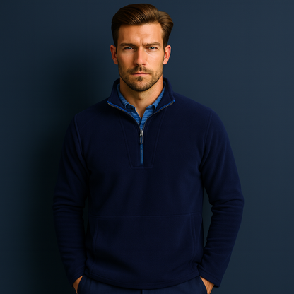 OEM Custom Logo 1/4 Quarter Zip Neck Fleece Pullover Knit Golf Sweater for Men